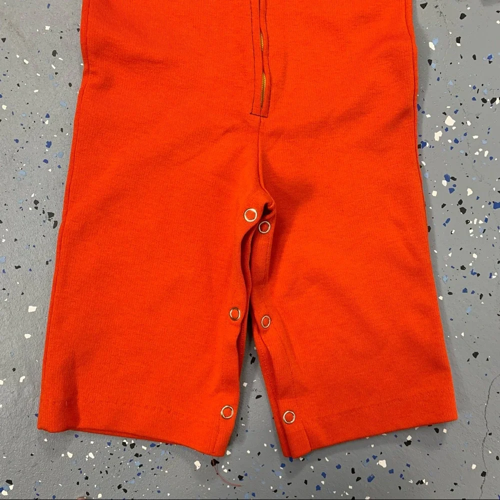 Vintage 60s Red Blue Yellow Stripe Zip Up Boiler Suit Coveralls Jumpsuit 6-9 MOS